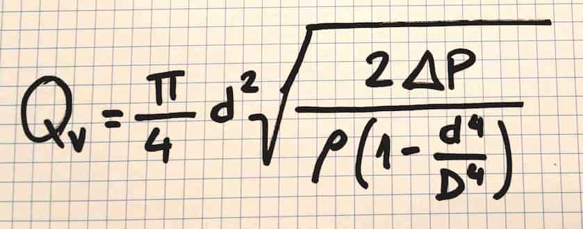 Flow and Temperature Compensation Formula Volumetric Flow