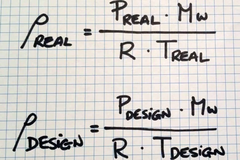 Flow and Temperature Compensation Formula Real Density vs Design Density Formulas