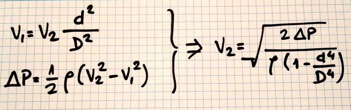 Flow and Temperature Compensation Formula Velocity at the Restriction